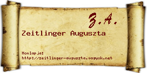 Zeitlinger Auguszta névjegykártya